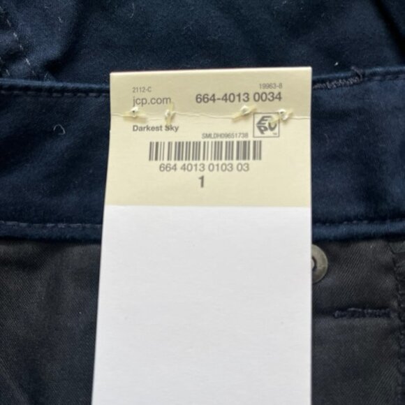 Skinny Jeans Dark Blue, Arizona sz 1 Juniors JCP Darkest Blue 7in Mid Rise Slim - Picture 7 of 8
